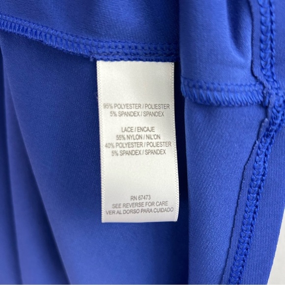 NWT Julian Taylor Royal Blue Lace Shoulder Shift Dress Size 12 - Picture 8 of 9